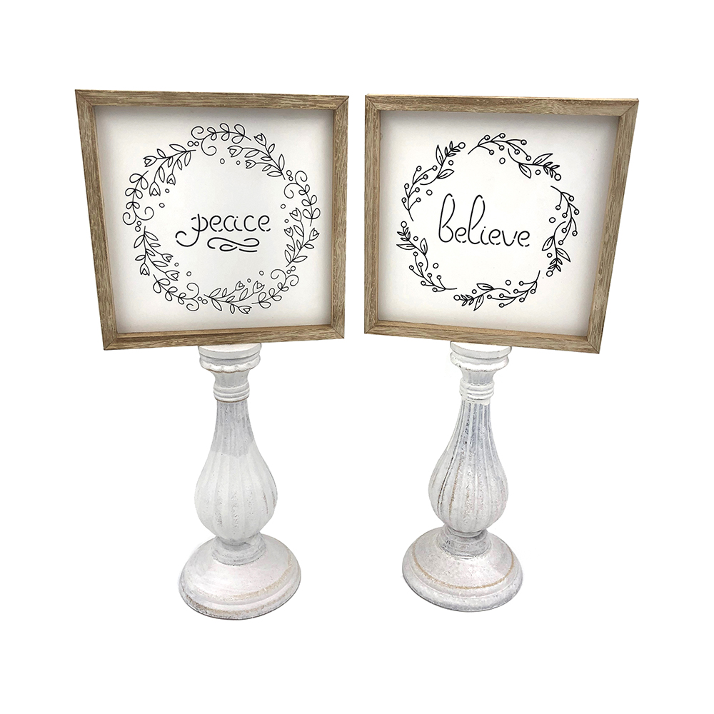Vintage Wooden Tabletop Sign Holder Decor
