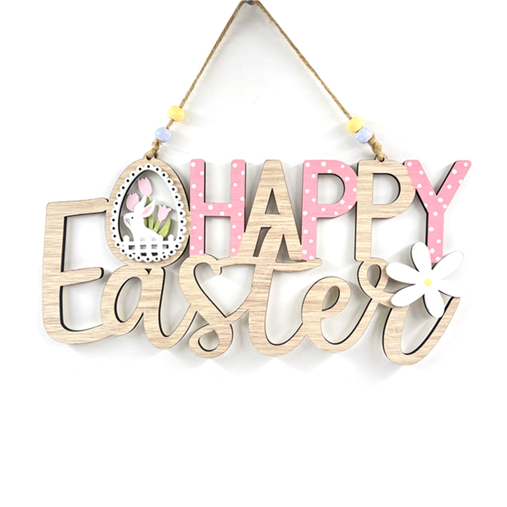 Happy Easter Wooden Front Door Welcome Sign